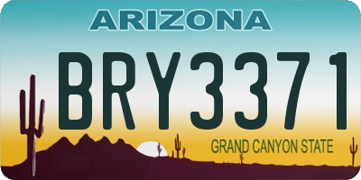AZ license plate BRY3371