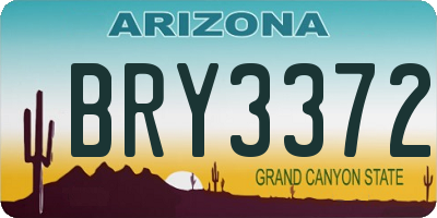 AZ license plate BRY3372