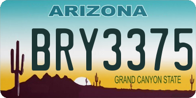 AZ license plate BRY3375