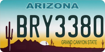 AZ license plate BRY3380