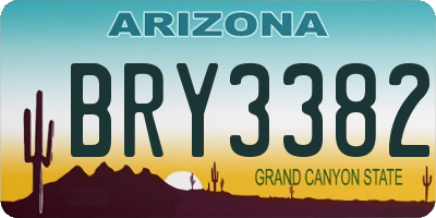 AZ license plate BRY3382