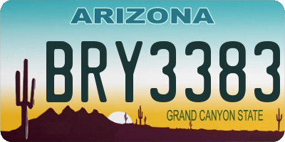 AZ license plate BRY3383