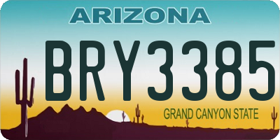 AZ license plate BRY3385