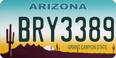 AZ license plate BRY3389