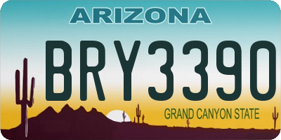 AZ license plate BRY3390