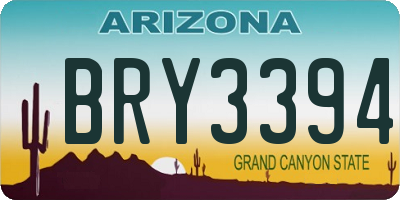 AZ license plate BRY3394