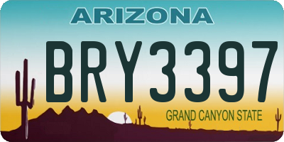 AZ license plate BRY3397