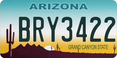 AZ license plate BRY3422