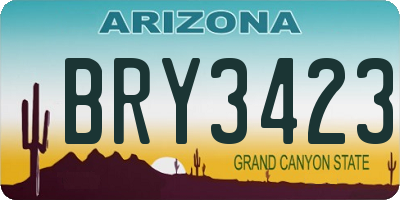 AZ license plate BRY3423