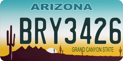 AZ license plate BRY3426