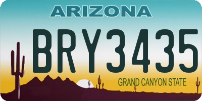 AZ license plate BRY3435