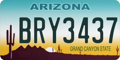 AZ license plate BRY3437
