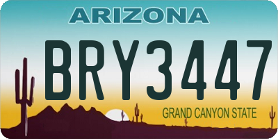 AZ license plate BRY3447
