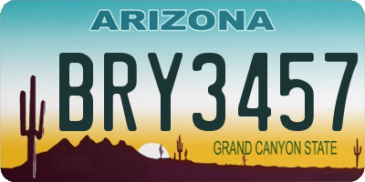 AZ license plate BRY3457