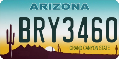 AZ license plate BRY3460