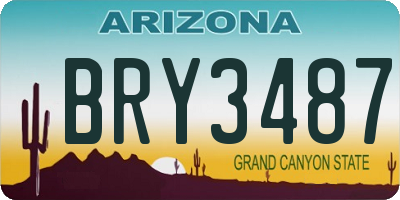 AZ license plate BRY3487