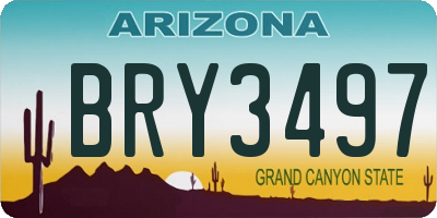 AZ license plate BRY3497