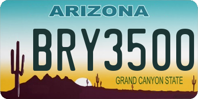 AZ license plate BRY3500