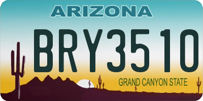 AZ license plate BRY3510