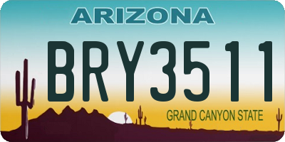 AZ license plate BRY3511