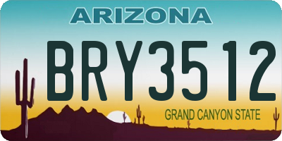 AZ license plate BRY3512