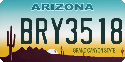 AZ license plate BRY3518