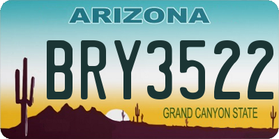 AZ license plate BRY3522