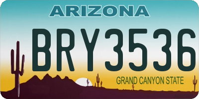 AZ license plate BRY3536