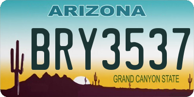 AZ license plate BRY3537