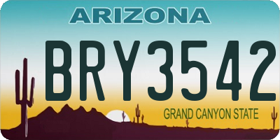 AZ license plate BRY3542