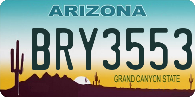 AZ license plate BRY3553