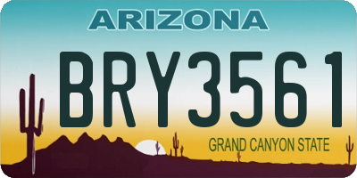 AZ license plate BRY3561