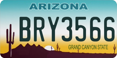 AZ license plate BRY3566