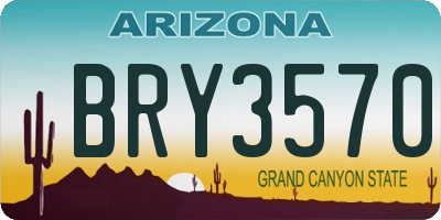 AZ license plate BRY3570