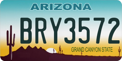 AZ license plate BRY3572