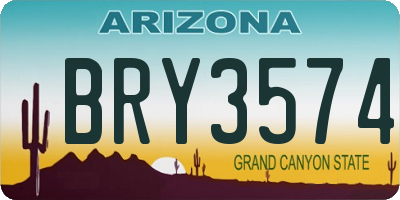 AZ license plate BRY3574