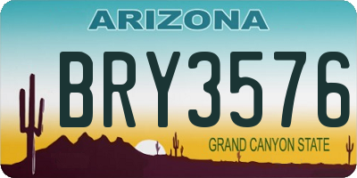 AZ license plate BRY3576