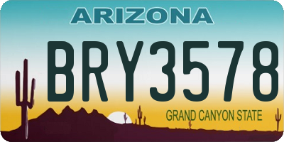 AZ license plate BRY3578