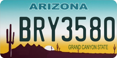 AZ license plate BRY3580