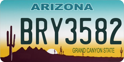 AZ license plate BRY3582