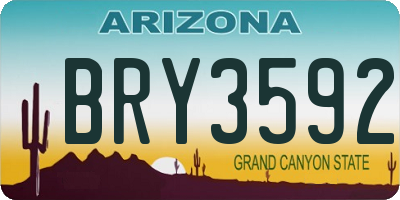 AZ license plate BRY3592