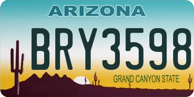 AZ license plate BRY3598