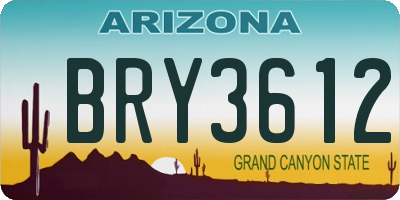 AZ license plate BRY3612