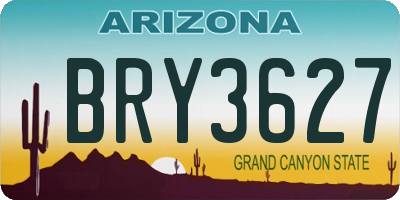 AZ license plate BRY3627