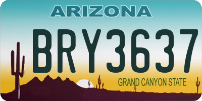AZ license plate BRY3637