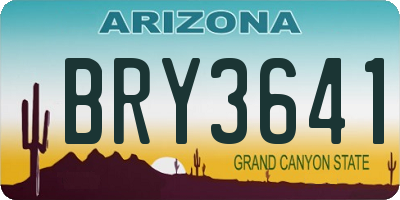 AZ license plate BRY3641