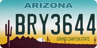 AZ license plate BRY3644