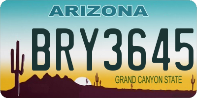 AZ license plate BRY3645