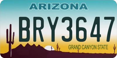 AZ license plate BRY3647