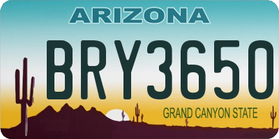 AZ license plate BRY3650